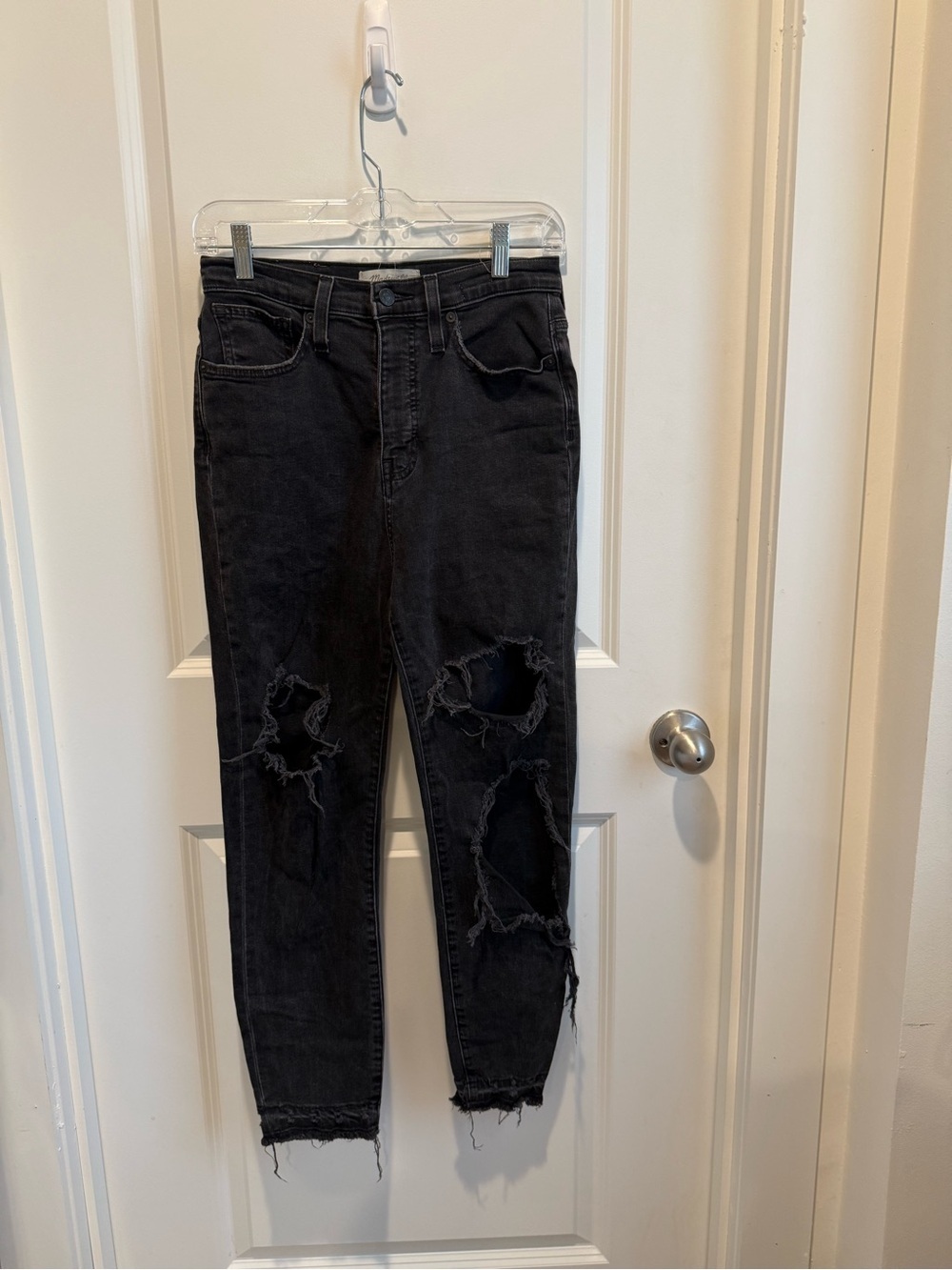 Madewell The Momjean Distressed Jeans – Women’s Size 26 – Washed Black